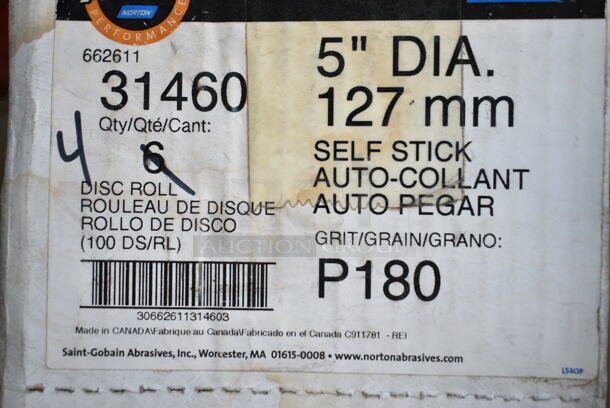 2 Boxes of BRAND NEW! Items; 20 Norton Bear-Tex 74700 General Purpose Pads and 4 Norton 31460 5" Self Stick Disc Roll. 2 Times Your Bid! - Image 4 of 4