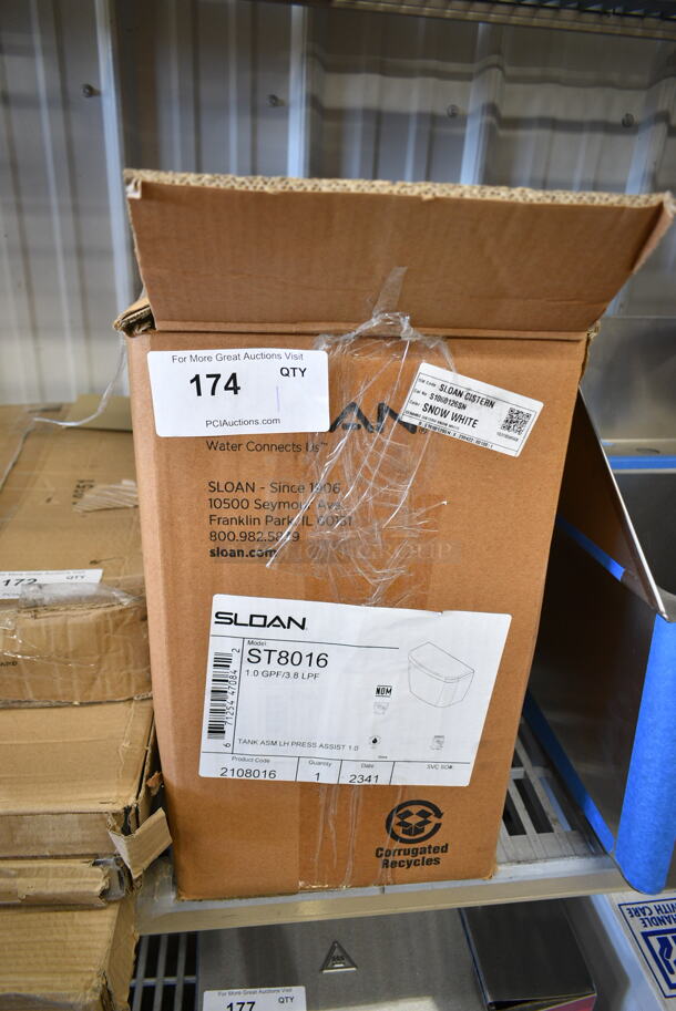 BRAND NEW SCRATCH AND DENT! Sloan ST8016 2108016 Pressure-Assisted Toilet Tank for 2108029 - 1.0 GPF - Image 2 of 4