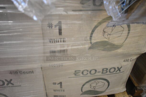 PALLET LOT of 20 BRAND NEW Boxes Including 245CPB16WHT White Corrugated Pizza Box, 500L1020B Choice Black Hot Paper Cup Travel Lid for 10-24 oz. Standard Cups and 8 oz. Squat Cups - 1000/Case, Solo 626NSL Prima PET Plastic Cold Cup Strawless Lid - 1000/Case, 6 Boxes 100150 Eco-Box Containers. 20 Times Your Bid! - Image 7 of 10