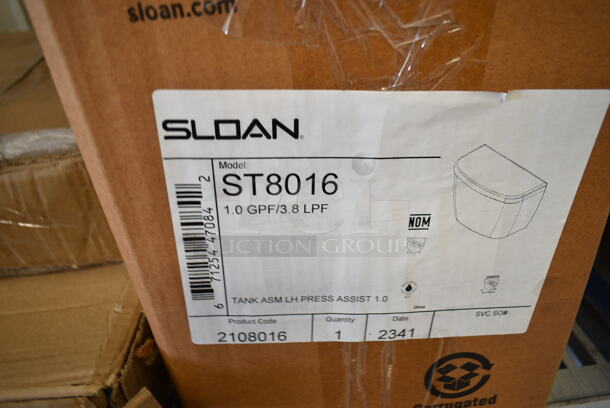 BRAND NEW SCRATCH AND DENT! Sloan ST8016 2108016 Pressure-Assisted Toilet Tank for 2108029 - 1.0 GPF - Image 4 of 4