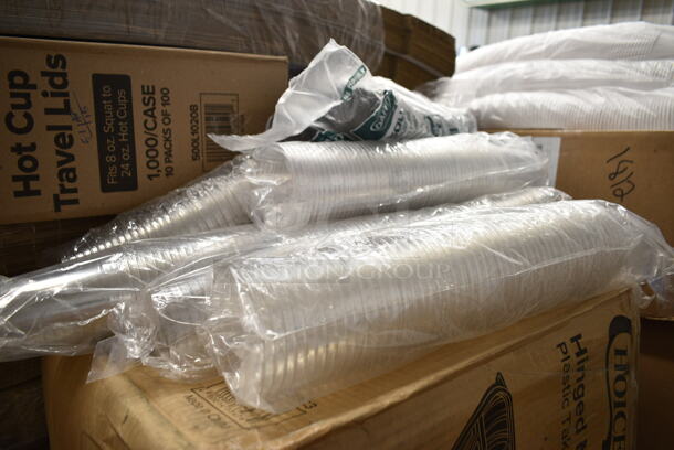 PALLET LOT of 20 BRAND NEW Boxes Including 245CPB16WHT White Corrugated Pizza Box, 500L1020B Choice Black Hot Paper Cup Travel Lid for 10-24 oz. Standard Cups and 8 oz. Squat Cups - 1000/Case, Solo 626NSL Prima PET Plastic Cold Cup Strawless Lid - 1000/Case, 6 Boxes 100150 Eco-Box Containers. 20 Times Your Bid! - Image 10 of 10