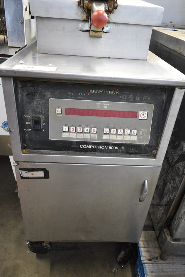 Henny Penny 500 Computron 8000 Stainless Steel Commercial Electric Powered Pressure Fryer w/ Filtration System on Commercial Casters. 480 Volts, 3 Phase. - Image 3 of 6