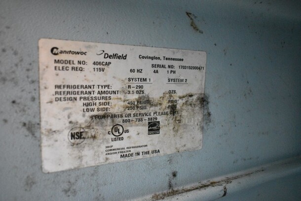 2017 Delfield 406CAP Stainless Steel Commercial Single Door Undercounter Cooler. 115 Volts, 1 Phase. Tested and Does Not Power On - Image 4 of 4