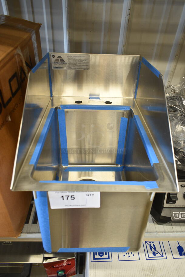 BRAND NEW SCRATCH AND DENT! Advance Tabco DI-1-10SP-EC Stainless Steel Drop-In Stainless Steel Sink with Tapered Side Splash - 10" x 14" x 10" Bowl. No Faucet / Handles.  - Image 2 of 3