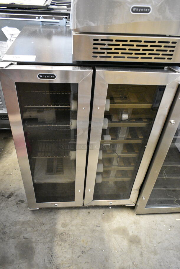 BRAND NEW SCRATCH AND DENT! Whynter BWB-2060FDS 24" Built-In French Door Dual Zone 20 Bottle Wine 60 Can Beverage Cooler Merchandiser. 115 Volts, 1 Phase. Tested and Working! - Image 2 of 7