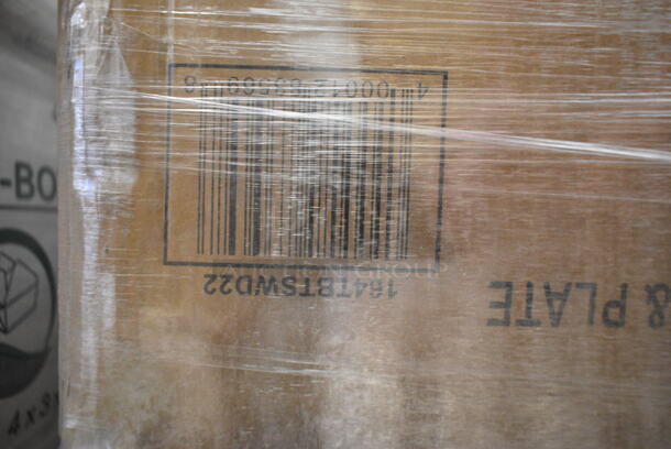 PALLET LOT of 8 BRAND NEW Lancaster Table & Seating Tables; 3492430ANTWA Industrial 24" x 30" Solid Wood Live Edge Table Top with Antique Walnut Finish, 164TCLWDWL37 Legs and 164TBTSWD22 Table Base Spider and Plate. 8 Times Your Bid! - Image 11 of 11