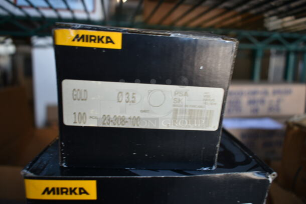 5 Boxes of BRAND NEW! Mirka Items; 4 Box 23-332-080 Bulldog Gold 5-Inch PSA Disc 80 Grit and 1 Box 23-308-100 3.5-Inch Disc. 5 Times Your Bid! - Image 4 of 4