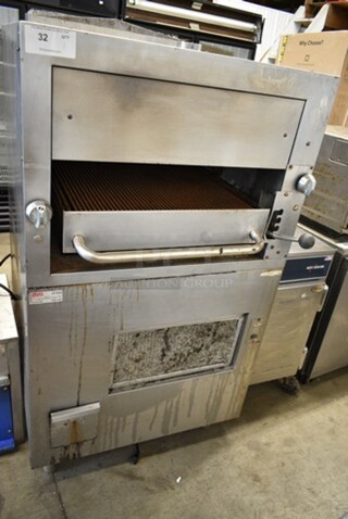 Stainless Steel Commercial Natural Gas Powered Vertical Upright Broiler. 