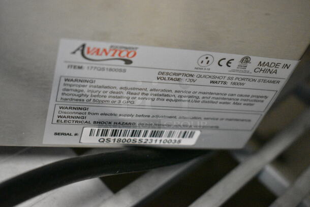 BRAND NEW SCRATCH AND DENT! Avantco 177QS1600SS QuickShot Stainless Steel Countertop Tortilla / Portion Steamer. 120 Volts, 1 Phase. Tested and Working! - Image 7 of 7