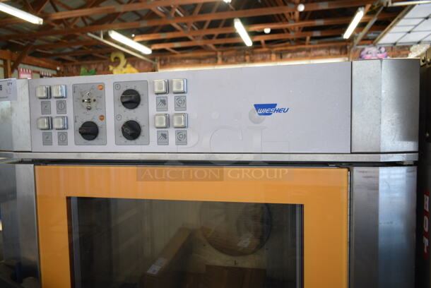 Wiesheu Stainless Steel Commercial Double Deck Convection Oven on Pan Rack w/ Commercial Casters. 208-240 Volts, 3 Phase.  - Image 3 of 8