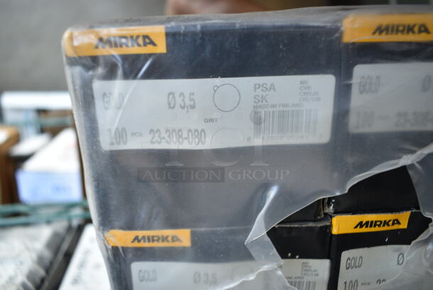 12 Boxes of 100 BRAND NEW! Mirka 23-308-080  3-1/2 in. 80G PSA Disc. 12 Times Your Bid! - Image 3 of 3