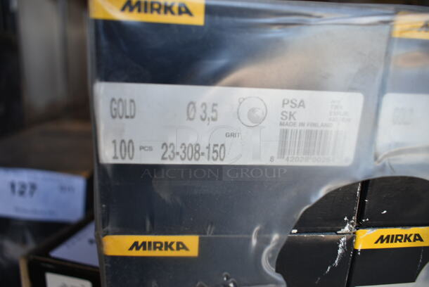 12 Boxes of 100 BRAND NEW! Mirka 23-308-150  3-1/2 in. 150G PSA Disc. 12 Times Your Bid! - Image 3 of 3