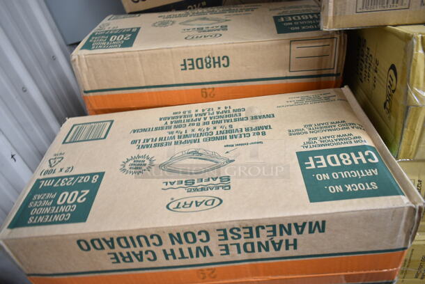 PALLET LOT of 33 BRAND NEW Boxes Including 127RD32COMBO Choice 32 oz. Customizable Microwavable Clear Round Deli Container and Lid Combo Pack - 250/Case, 274RK364 Noble Products 36-Compartment Gray Full-Size Glass Rack with 4 Green Extenders, 3 Box 127SB24COMBO Choice 24 oz. Clear Plastic Salad Bowl with Lid - 150/Case, 2 Box 129MCR32B Choice 32 oz. Black Round Microwavable Heavy Weight Container with Lid 7 1/4" - 150/Case, 3 Box 128HD12COMBO ChoiceHD 12 oz. Microwavable Translucent Plastic Deli Container and Lid Combo Pack - 240/Case, 2 Box Dart ClearPac SafeSeal 8 oz. Tamper-Resistant, Tamper-Evident Hinged Container with Flat Lid - 200/Case, Choice Kraft Microwavable Folded Paper #8 Take-Out Container 6" x 4 5/8" x 2 1/2" - 300/Case. 33 Times Your Bid! - Image 8 of 10