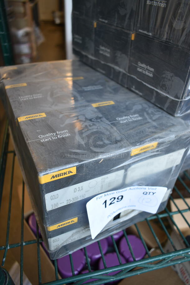 12 Boxes of 100 BRAND NEW! Mirka 23-308-150  3-1/2 in. 150G PSA Disc. 12 Times Your Bid! - Image 2 of 3