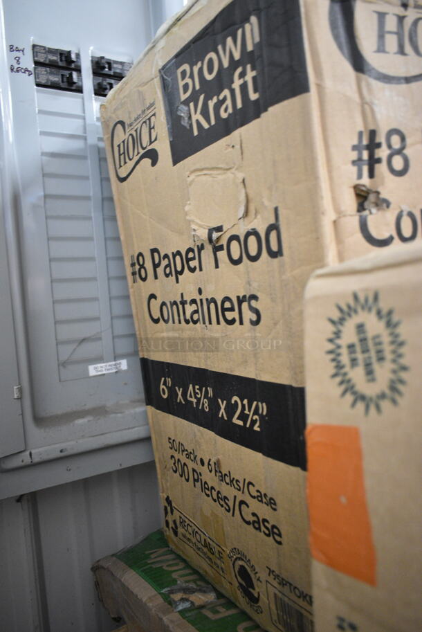 PALLET LOT of 33 BRAND NEW Boxes Including 127RD32COMBO Choice 32 oz. Customizable Microwavable Clear Round Deli Container and Lid Combo Pack - 250/Case, 274RK364 Noble Products 36-Compartment Gray Full-Size Glass Rack with 4 Green Extenders, 3 Box 127SB24COMBO Choice 24 oz. Clear Plastic Salad Bowl with Lid - 150/Case, 2 Box 129MCR32B Choice 32 oz. Black Round Microwavable Heavy Weight Container with Lid 7 1/4" - 150/Case, 3 Box 128HD12COMBO ChoiceHD 12 oz. Microwavable Translucent Plastic Deli Container and Lid Combo Pack - 240/Case, 2 Box Dart ClearPac SafeSeal 8 oz. Tamper-Resistant, Tamper-Evident Hinged Container with Flat Lid - 200/Case, Choice Kraft Microwavable Folded Paper #8 Take-Out Container 6" x 4 5/8" x 2 1/2" - 300/Case. 33 Times Your Bid! - Image 10 of 10