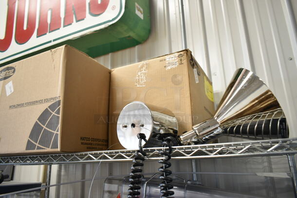 3 BRAND NEW SCRATCH AND DENT! Hatco DL-775-RL Standard Retractable Cord Ceiling Mount Heat Lamp with Bright Nickel Finish. 3 Times Your Bid! - Image 2 of 3