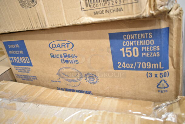 PALLET LOT of 28 BRAND NEW Boxes Including 43258300 Choice 15" x 17" Red 2-Ply Customizable Paper Dinner Napkin - 1000/Case, 127RD16BULK Choice 16 oz. Customizable Microwavable Translucent Round Deli Container - 500/Case, 760VP85 Carnival King 85 oz. Popcorn Bucket - 150/Case, Dart SafeSeal 24 oz. Plastic Tamper-Resistant, Tamper-Evident Bowl with Dome Lid - 150/Case, 2 Box 129MCR24B Choice 24 oz. Black Round Microwavable Heavy Weight Container with Lid 7 1/4" - 150/Case,  966UPWIDEB OneUp by Choice White 2-Ply Wide Interfold 6 1/2" x 8 1/2" Dispenser Napkin - 6000/Case, 500TO963 Choice 9" x 6" x 3" Microwaveable 1-Compartment Black / Clear Plastic Hinged Container - 100/Case, 2 Box 12" Corrugated Circles, ServIt 423SWID48 48" Strip Warmer, Coffee Stirrers. 28 Times Your Bid! - Image 5 of 12