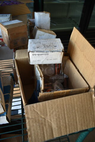 ALL ONE MONEY! Lot of 5 Boxes of Various Items Including Victor Weldtvip 1-101-3, Weldtip 403-2-45, 120577 Tips.