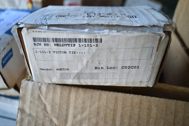 ALL ONE MONEY! Lot of 5 Boxes of Various Items Including Victor Weldtvip 1-101-3, Weldtip 403-2-45, 120577 Tips. - Image 3 of 7
