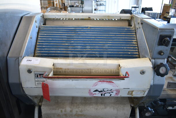 FBM Metal Commercial Floor Style Bread Loaf Slicer on Commercial Casters. Cannot Test Due To Cut Power Cord - Image 2 of 8