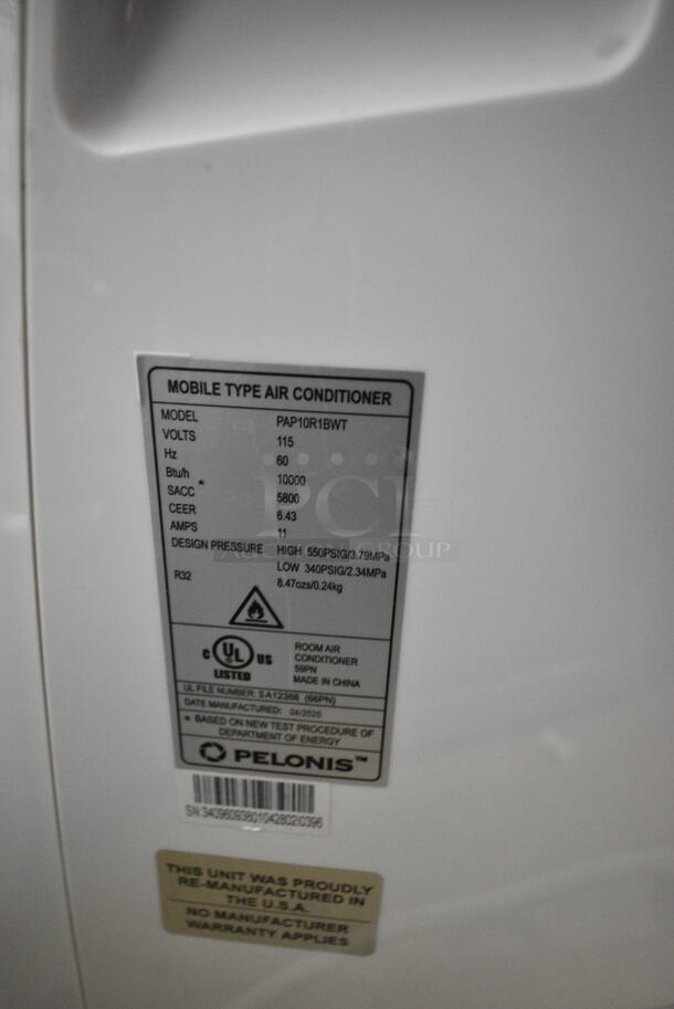 BRAND NEW SCRATCH AND DENT! Pelonis PAP10R1BWT Portable Air Conditioner w/ Accessories. 10,000 BTU. 115 Volts, 1 Phase. Tested and Working! - Image 6 of 6