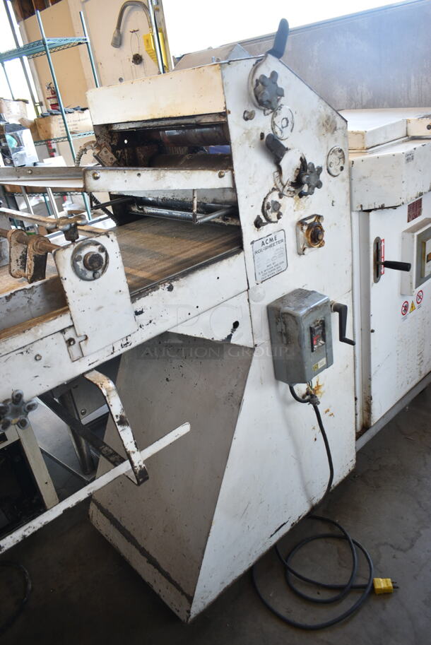 Acme S-4 Metal Commercial Floor Style Dough Sheeter w/ Dough Divider. Sheeter: 115 Volts, 1 Phase. Divider: 250 Volts.  - Image 4 of 11