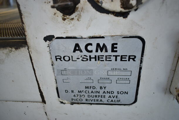 Acme S-4 Metal Commercial Floor Style Dough Sheeter w/ Dough Divider. Sheeter: 115 Volts, 1 Phase. Divider: 250 Volts.  - Image 9 of 11