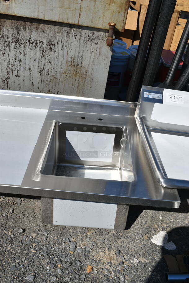 BRAND NEW SCRATCH AND DENT! Regency 600ST3072R Stainless Steel Commercial 30" x 72" 16 Gauge Stainless Steel Work Table with Sink. No Under Shelf or Legs. Bay 15.5x20x15 - Image 3 of 6