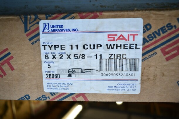 Box of 5 BRAND NEW! Unite Abrasive 2606 SAIT Type 11 Cup Wheel - Image 3 of 3