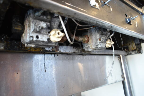 Stainless Steel Commercial Gas Powered Chrome Top Flat Top Griddle w/ Under Shelf on Commercial Casters.  - Image 5 of 7