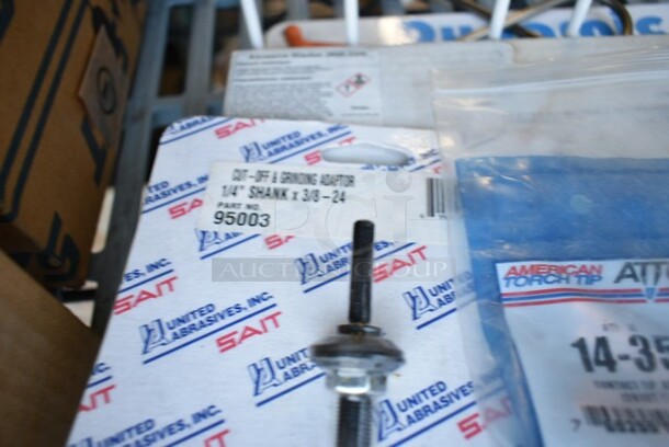 ALL ONE MONEY! Lot of 5 Various Items Including 1/4" Shank, Grinding Wheels and White Hook Rack - Image 5 of 7