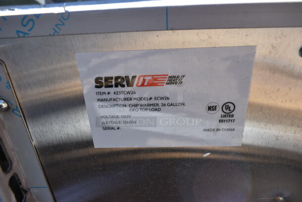 BRAND NEW SCRATCH AND DENT! 2023 ServIt 423TCW26 Stainless Steel Commercial 26 Gallon First-In First-Out Chip Warmer / Merchandiser. 120 Volts, 1 Phase. Tested and Working! - Image 7 of 7