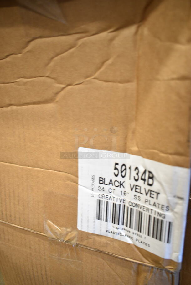 PALLET LOT of 32 BRAND NEW Boxes Including Solo Ultra Clear™ TP20 20 oz. Customizable Clear PET Plastic Cold Cup - 600/Case, 2 Box 5013858HVY Lavex Hercules 55 Gallon 2 Mil 38" x 58" Low Density Heavy-Duty Black Can Liner / Trash Bag - 50/Case, 612P509S Choice 9" Clear Round Plastic Dome Lid - 500/Case, 2 Box 760PCC03W Choice 3 oz. White Poly Paper Cold Cup - 5000/Case, 176BWSSHNR20 Choice 20 oz. SAN Plastic Schooner - 12/Case, 651CPDINCBK KleanTake by ServSense In-Counter 8 - 44 oz. Cup Dispenser with 5 Gasket Sizes - 23 1/8" Long, 500CC12 Choice 12 oz. Clear PET Plastic Cold Cup with Dome Lid with No Hole, 346WKFSNSPM White Medium Weight Wrapped Plastic Cutlery Pack, Creative Converting 50134B 10" Black Velvet Paper Plate - 240/Case, 303BLK575 Acopa Izumi 5 3/4" Matte Black Melamine Asian Soup Spoon - 24/Pack, Scotsman KHOLDER Stainless Steel Scoop Holder, Pre Rolled Cutlery Sets, 394365M Noble Products Powder-Free Disposable Clear Vinyl Gloves for Foodservice - Medium - 1000/Case, 966UPWIDEKFT-500 OneUp by Choice Kraft 2-Ply Wide Interfold 6 1/2" x 8 1/2" Dispenser Napkin - 6000/Case. 32 Times Your Bid! - Image 9 of 12