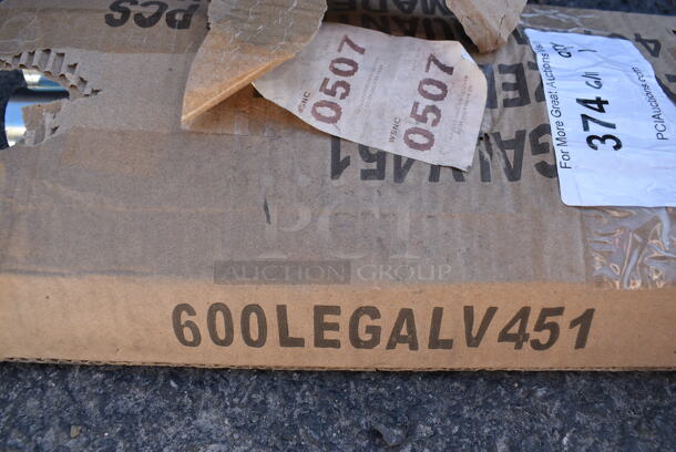 Box of 4 BRAND NEW SCRATCH AND DENT! Regency 600LEGALV451 17 3/4" Galvanized Steel Leg for Equipment Stands and Mixer Tables - 5" Casters Required - Image 3 of 3