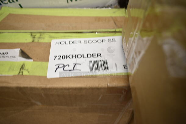 PALLET LOT of 32 BRAND NEW Boxes Including Solo Ultra Clear™ TP20 20 oz. Customizable Clear PET Plastic Cold Cup - 600/Case, 2 Box 5013858HVY Lavex Hercules 55 Gallon 2 Mil 38" x 58" Low Density Heavy-Duty Black Can Liner / Trash Bag - 50/Case, 612P509S Choice 9" Clear Round Plastic Dome Lid - 500/Case, 2 Box 760PCC03W Choice 3 oz. White Poly Paper Cold Cup - 5000/Case, 176BWSSHNR20 Choice 20 oz. SAN Plastic Schooner - 12/Case, 651CPDINCBK KleanTake by ServSense In-Counter 8 - 44 oz. Cup Dispenser with 5 Gasket Sizes - 23 1/8" Long, 500CC12 Choice 12 oz. Clear PET Plastic Cold Cup with Dome Lid with No Hole, 346WKFSNSPM White Medium Weight Wrapped Plastic Cutlery Pack, Creative Converting 50134B 10" Black Velvet Paper Plate - 240/Case, 303BLK575 Acopa Izumi 5 3/4" Matte Black Melamine Asian Soup Spoon - 24/Pack, Scotsman KHOLDER Stainless Steel Scoop Holder, Pre Rolled Cutlery Sets, 394365M Noble Products Powder-Free Disposable Clear Vinyl Gloves for Foodservice - Medium - 1000/Case, 966UPWIDEKFT-500 OneUp by Choice Kraft 2-Ply Wide Interfold 6 1/2" x 8 1/2" Dispenser Napkin - 6000/Case. 32 Times Your Bid! - Image 11 of 12