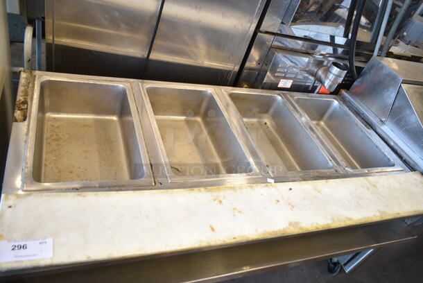 Eagle Stainless Steel Commercial Floor Style Electric Powered 4 Bay Steam Table w/ Under Shelf. 208 Volts, 1 Phase.  - Image 2 of 5