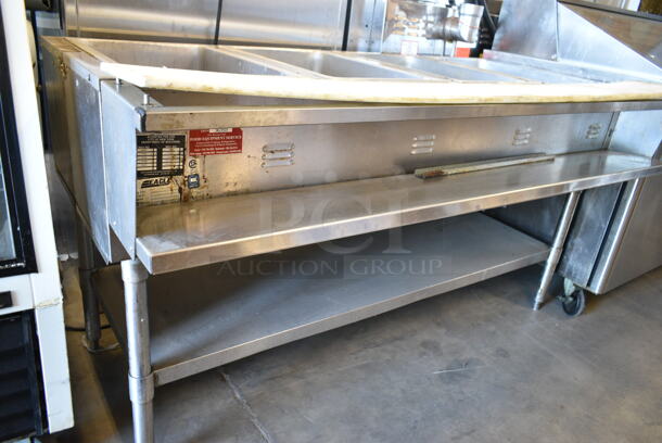 Eagle Stainless Steel Commercial Floor Style Electric Powered 4 Bay Steam Table w/ Under Shelf. 208 Volts, 1 Phase.  - Image 4 of 5