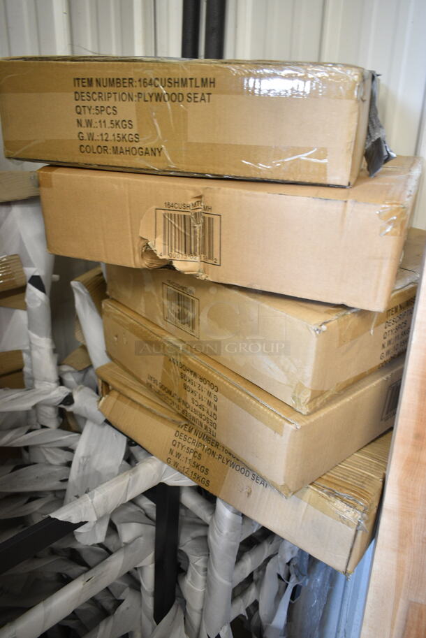 8 BRAND NEW SCRATCH AND DENT! Lancaster Table & Seating Black Metal Dining Height Chairs w/ 5 Boxes of 5 164CUSHMTLMH Plywood Seats. 8 Times Your Bid! - Image 5 of 7