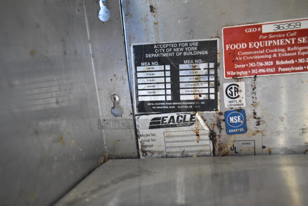 Eagle Stainless Steel Commercial Floor Style Electric Powered 4 Bay Steam Table w/ Under Shelf. 208 Volts, 1 Phase.  - Image 5 of 5