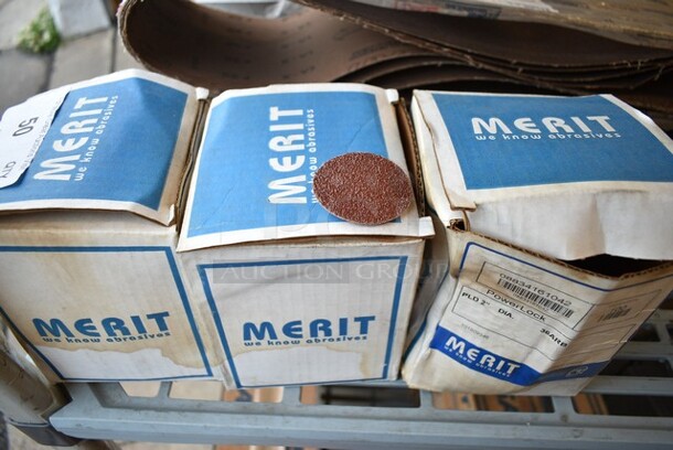 3 Boxes of 100 BRAND NEW! Merit 61050 PowerLock Discs. 3 Times Your Bid! - Image 1 of 6