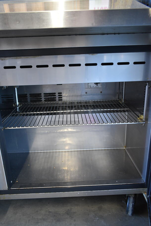 Turbo Air TST-60SD-24 Stainless Steel Commercial Sandwich Salad Prep Table Bain Marie Mega Top on Commercial Casters. 115 Volts, 1 Phase. Tested and Powers On But Does Not Get Cold - Image 4 of 6