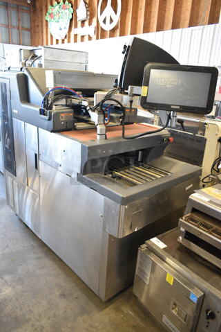 2018 Hobart NGW1 Stainless Steel Commercial Floor Style Wrapping Station w/ Hobart Touch Screen and Label Printer. 220 Volts, 1 Phase. Tested and Working!