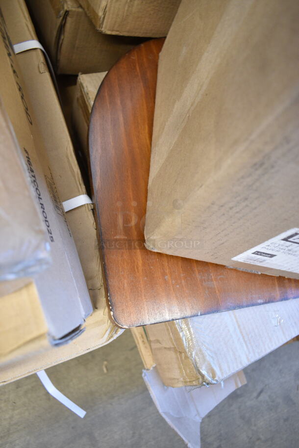 PALLET LOT of 33 BRAND NEW Boxes Including 6 Box 164CUSHMTLBK Lancaster Table & Seating 2 1/2" Black Vinyl Padded Seat for Metal Frame Seating, 7 3493030TCB Lancaster Table & Seating 30" x 30" Laminated Square Table Top Reversible Cherry / Black, 164TB2222 Lancaster Table & Seating 22" x 22" Cross Cast Iron Table Base Plate,  3 Box 164CUSHMTLWN Lancaster Table & Seating Walnut Wood Seat for Metal Frame Seating, 2 Box 164TCOLROD25 Lancaster Table & Seating 25 3/16" Standard Height Table Base Column and Rod, Lavex Lever Activated Towel Dispenser, 3 Box 3493048TCB Lancaster Table &amp; Seating 30" x 48" Laminated Rectangular Table Top Reversible Cherry / Black, 2 Box 164TS1000 Lancaster Table & Seating 10" Cast Iron Table Base Spider, Regency 600DB35 3 1/2" Basket Drain with Strainer - 1 1/2" IPS. 33 Times Your Bid! - Image 8 of 12
