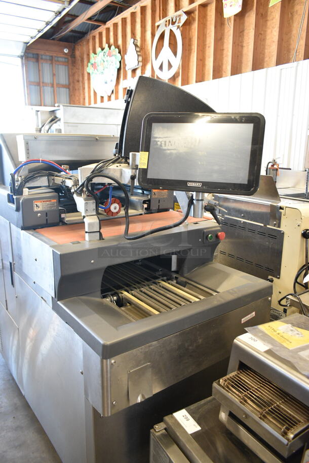 2018 Hobart NGW1 Stainless Steel Commercial Floor Style Wrapping Station w/ Hobart Touch Screen and Label Printer. 220 Volts, 1 Phase. Tested and Working! - Image 2 of 9