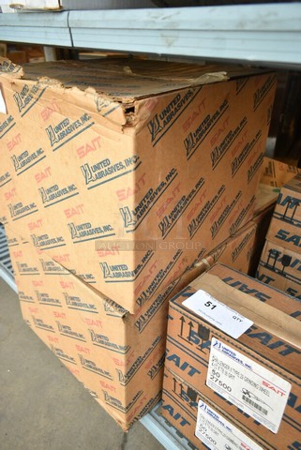 3 Boxes of 30 BRAND NEW! United Abrasives SAIT 20085 Depressed Center Grinding Wheel, 27, 7" Dia, 1/4" Thick, 5/8"-11 Arbor Hole Size, Aluminum Oxide. 3 Times Your Bid! - Image 2 of 4
