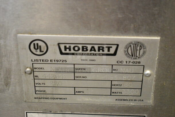 2018 Hobart NGW1 Stainless Steel Commercial Floor Style Wrapping Station w/ Hobart Touch Screen and Label Printer. 220 Volts, 1 Phase. Tested and Working! - Image 9 of 9