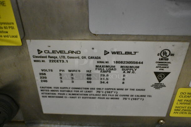 2018 Cleveland 22CET3.1 SteamChef ENERGY STAR Stainless Steel Commercial Countertop Electric Powered Single Deck Steam Cabinet. 208-220/240 Volts, 3 Phase. - Image 4 of 4