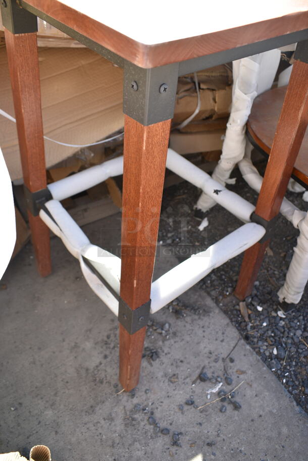 BRAND NEW SCRATCH AND DENT! Lancaster Table & Seating Wooden Dining Height Stool.  - Image 6 of 6
