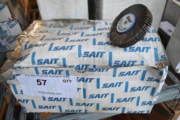 Box of 10 BRAND NEW! United Abrasives SAIT 70081 3" Die Grinder Flap Wheel - 80 Grit Metal - Image 2 of 4
