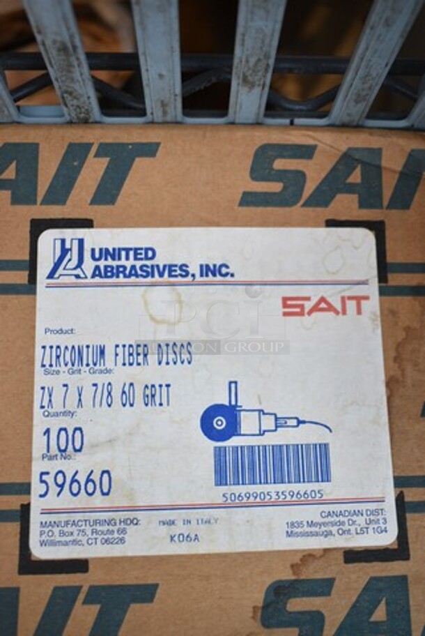 4 Boxes of 100 BRAND NEW! United Abrasives SAIT 59660 Zirconium Fiber Disc for Aggressive Grinding. 4 Times Your Bid! - Image 4 of 4